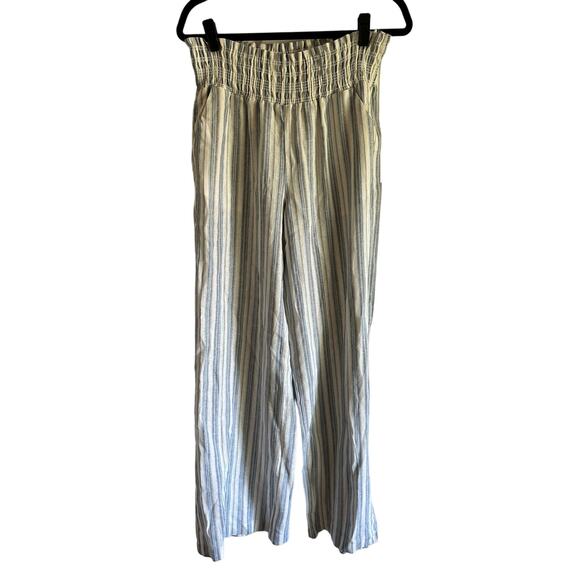 Love Tree Linen Blend Wide Leg Striped Pants NWOT Size Large - Picture 1 of 11
